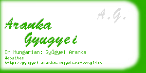 aranka gyugyei business card